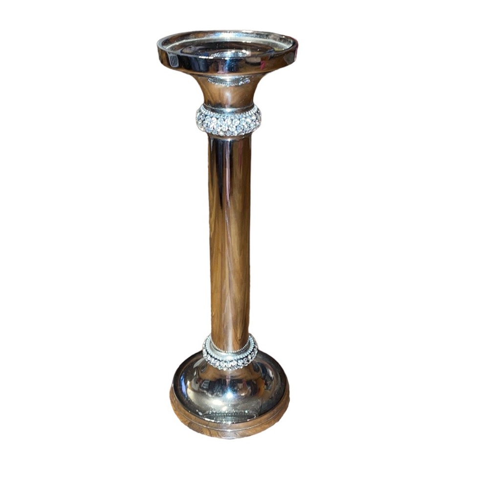 NWT SILVER DIAMOND TRIM CAND STICK HOLDER